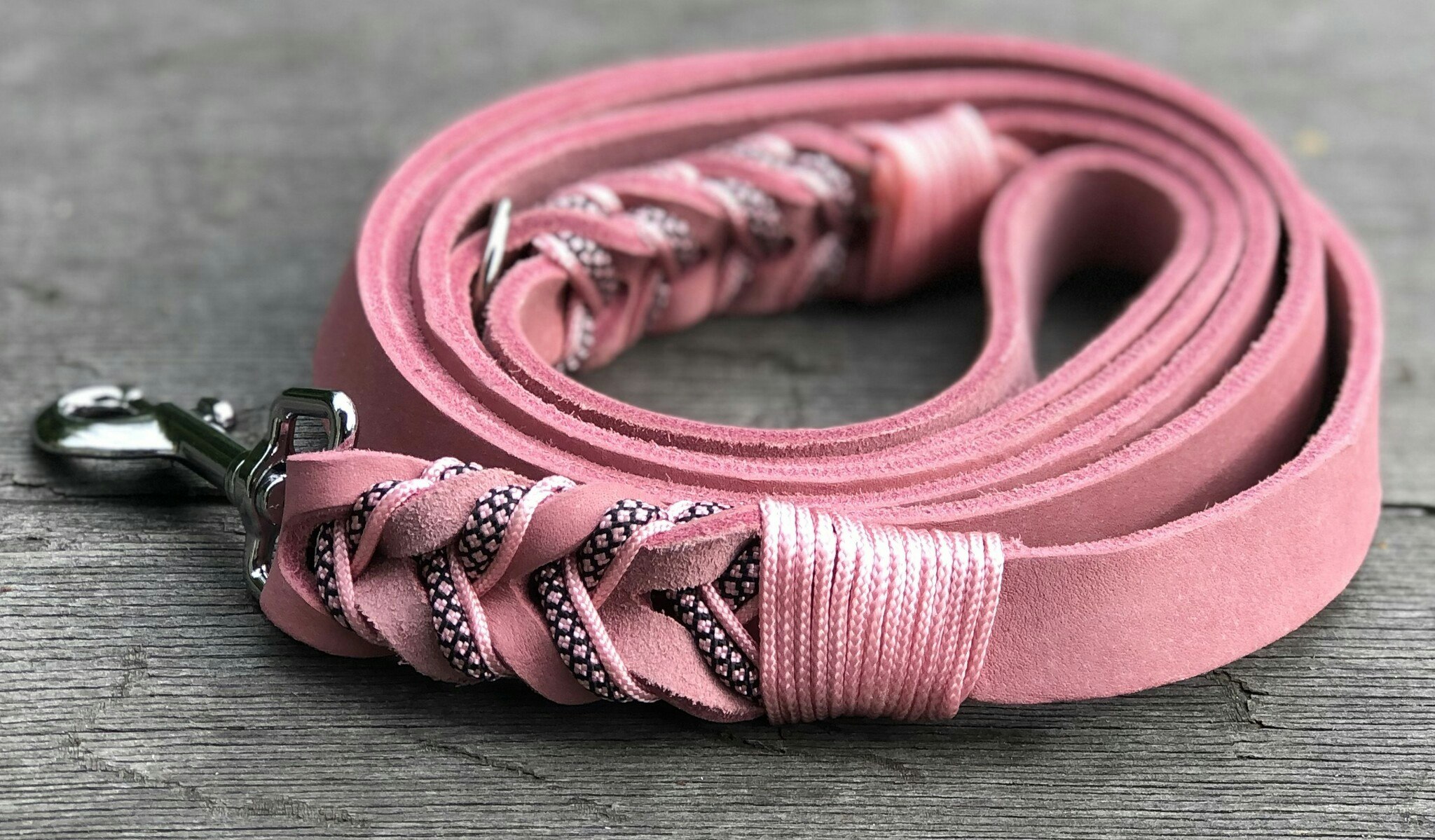 176 cm koppel i läder Pastel Pink