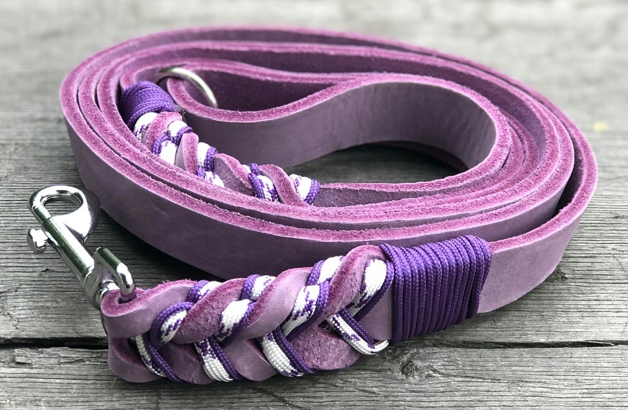 179 cm koppel i läder Pastel Purple