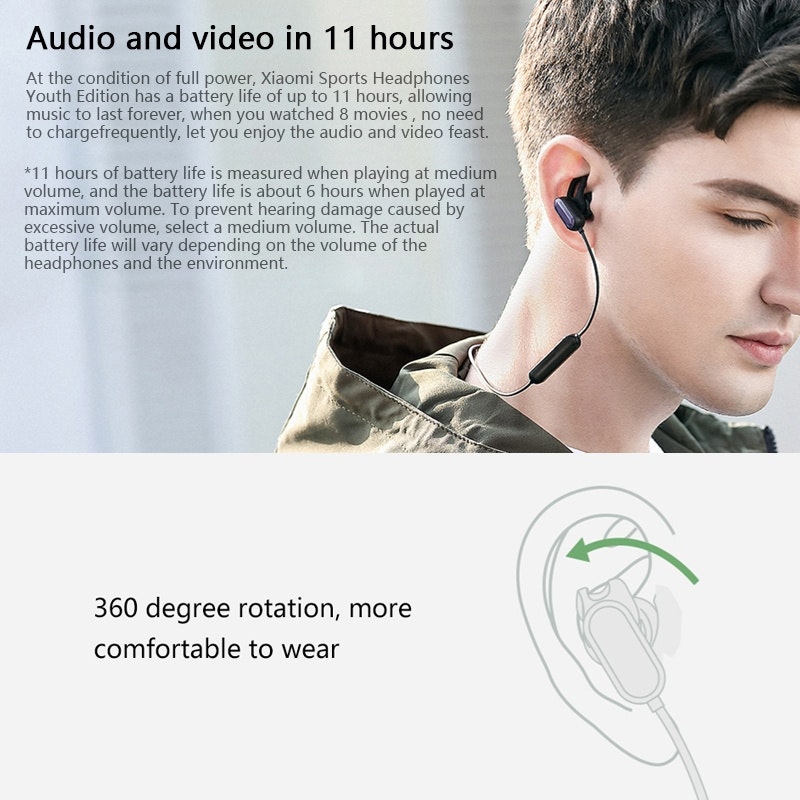Xiaomi Youth  IPX4 in-ear Sport Bluetooth 4,1 hörlurar vit
