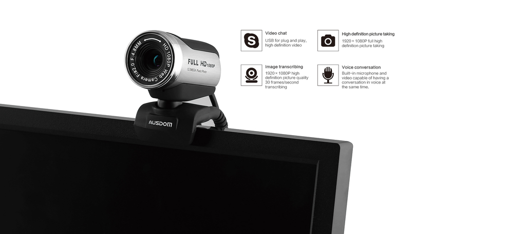 AUSDOM Webkamera AW615 Full HD 1080p 12MP
