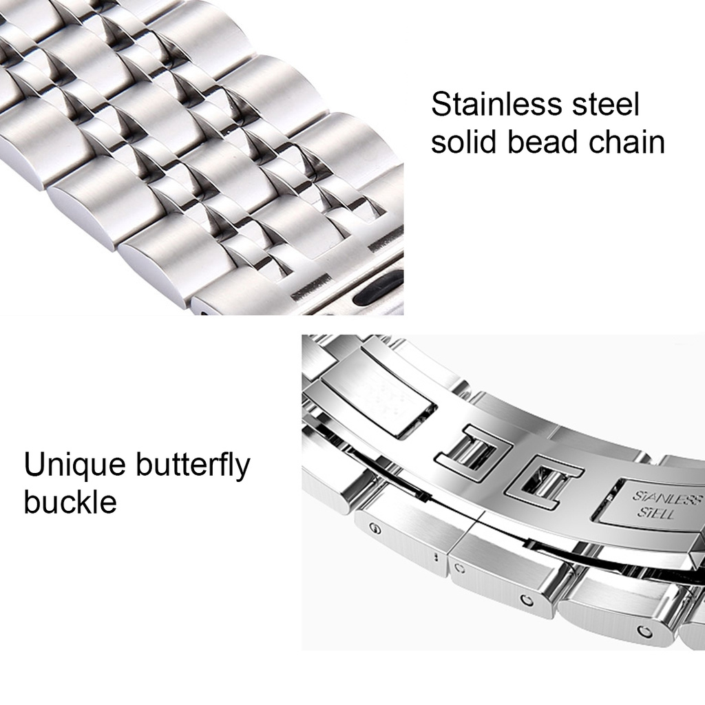 Stainless Steel Dold Butterfly Buckle 7 Beads  Apple Watch 42/44mm Guld