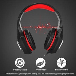 Hunterspider V1 3,5 mm RGB gaming headset röd