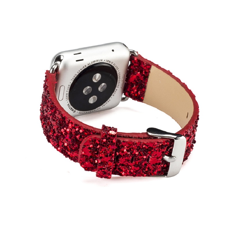 Glitter armband till Apple Watch 42/44mm Röd