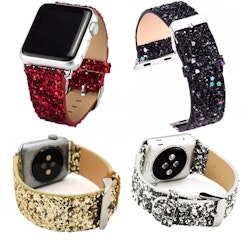Glitter armband till Apple Watch 42/44mm Lila
