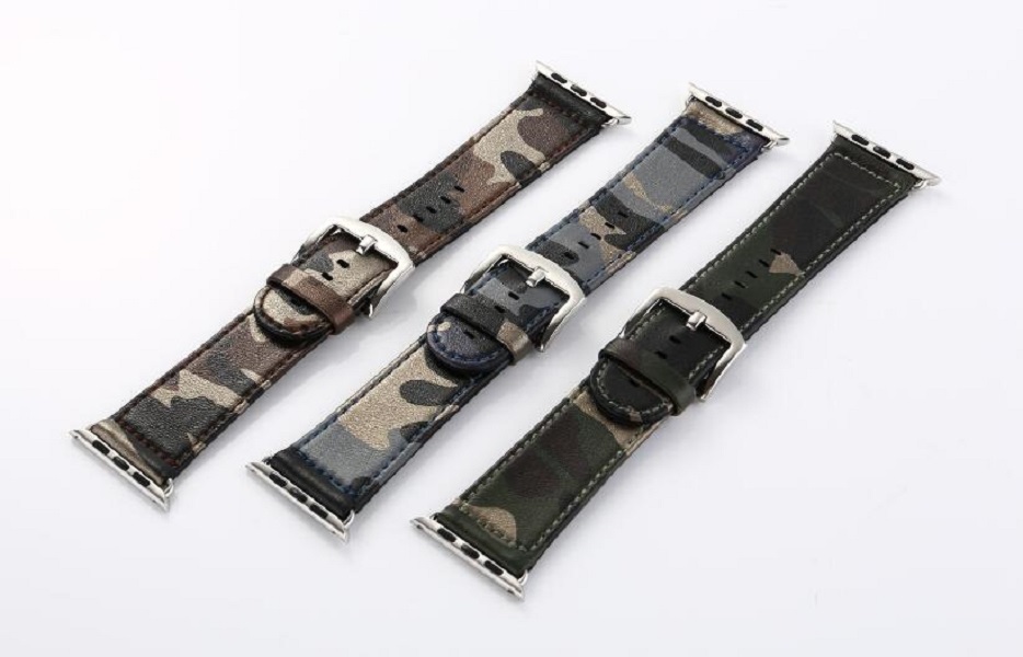 Kamouflage stil  klockarmband för Apple Watch 38/40mm Grön/Svart/Guld