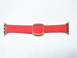 Modern Rosegold Buckle Läderarmband till Apple Watch 42/44mm Röd
