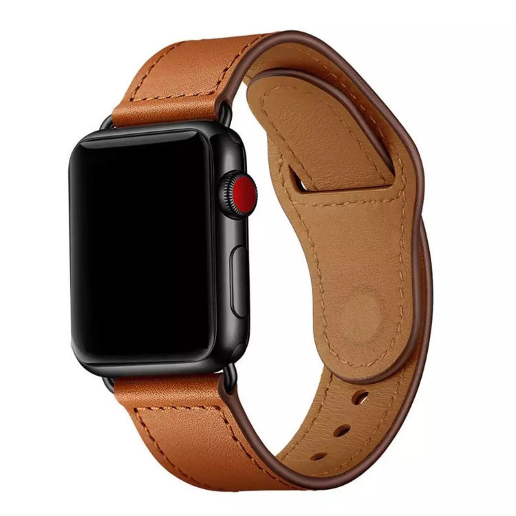 Äkta läder armband till Apple Watch 38/40mm grå
