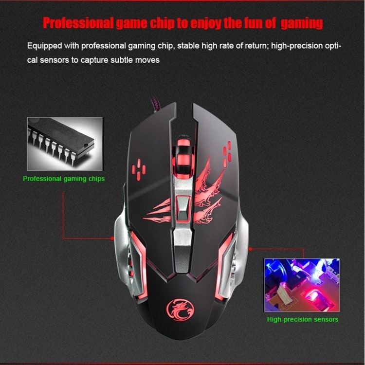 Apedra iMICE A8 Hög Precision Gamingmus USB 6 knappar 3200 DPI