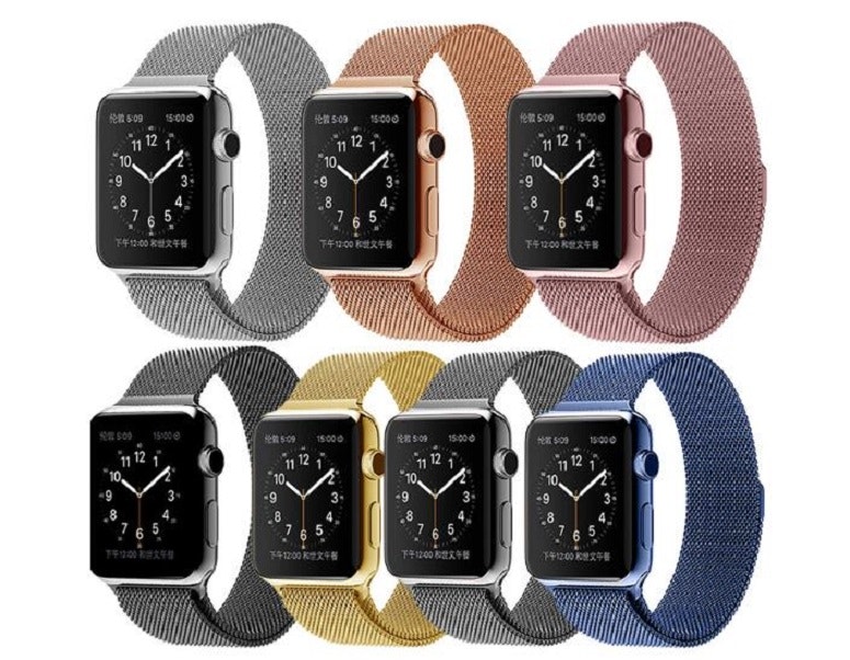 Milanese Loop Magnetic Rostfritt apple watch armband 42/44 mm Silver