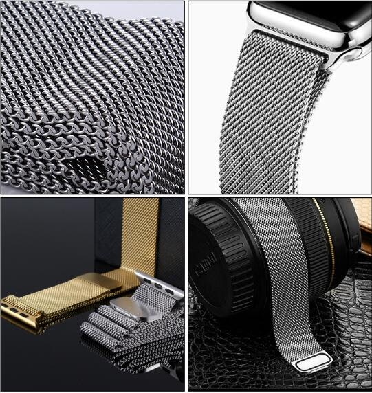 Milanese Loop Magnetic Rostfritt apple watch armband 42/44 mm Silver