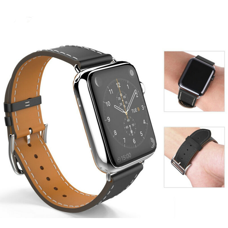 Äkta läder armband till Apple Watch 38/40mm Blå
