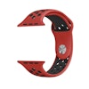 För Apple Watch 38/40mm S/M silikon Sport klockarmband Röd+svart