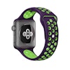 För Apple Watch 38/40mm M/L Lila+grönsilikon Sport klockarmband