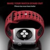 För Apple Watch 42/44mm turkos/vit silikon Sport klockarmband