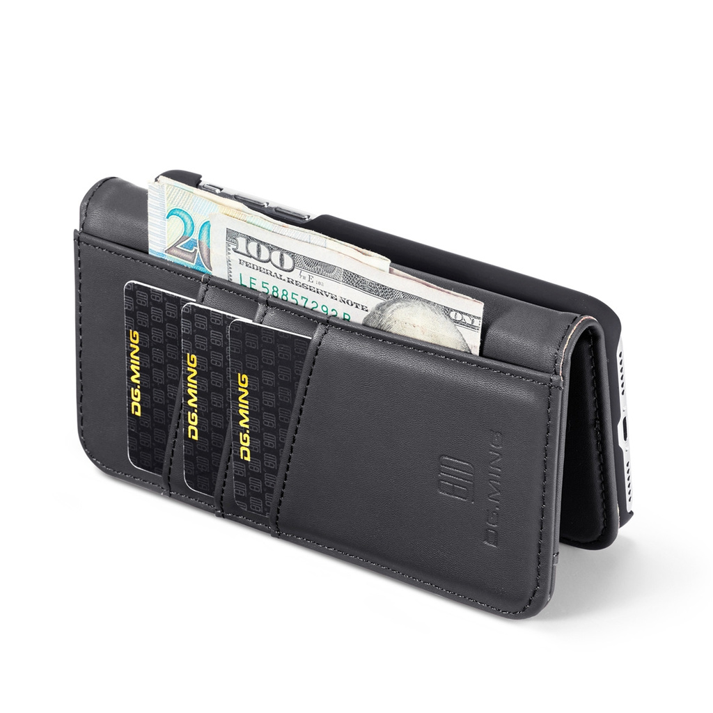 DG. MING magnetiskt 2i1 plånboksskal Iphone X Svart