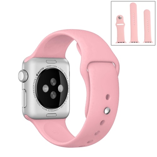 För Apple Watch 42/44mm  silikon Sport klockarmband Rosa