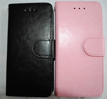Plånkboksskal i läder av hög kvalitet till Samsung S7 Edge Rosa