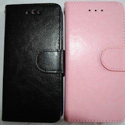 Plånkboksskal i läder av hög kvalitet till Samsung S7 Edge Rosa