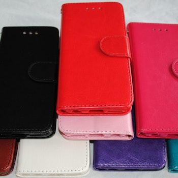 Plånkboksskal i läder av hög kvalitet till Samsung S7 Edge Lila