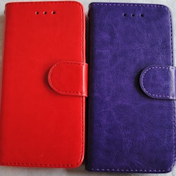 Plånkboksskal i läder av hög kvalitet till Samsung S7 Edge Röd