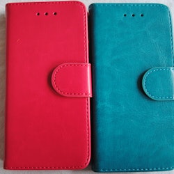 Plånkboksskal i läder av hög kvalitet till Samsung S7 edge Turkos