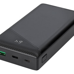 DELTACO Powerbank 20000 mAh 1x USB-A snabbladdning, 1x USB-C PD