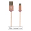 STREETZ iplh-272 USB-synk-/laddkabel metall, MFi Lightning 1m