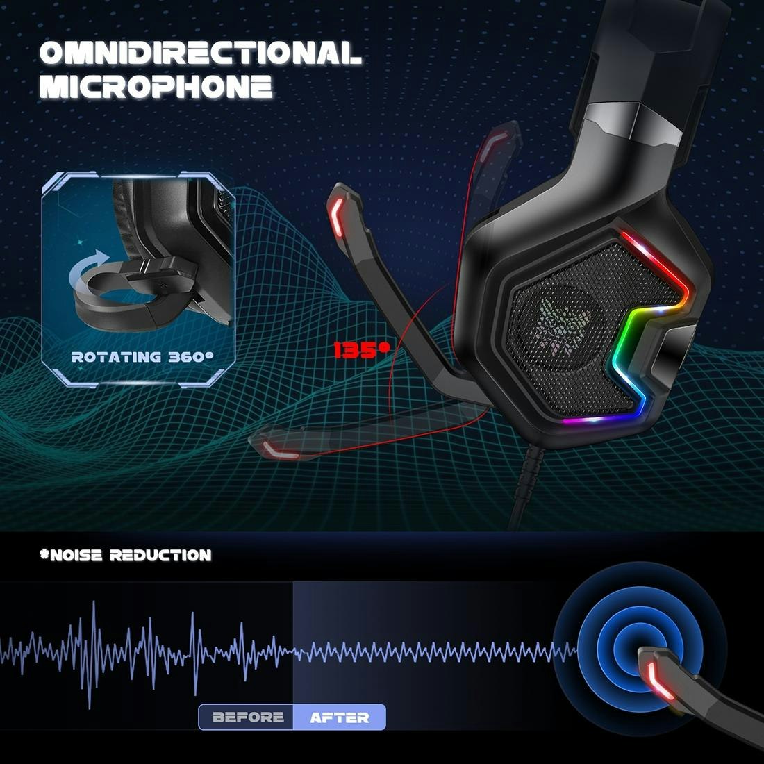 Onikuma K10 PRO Gaming Headset Med Mikrofon