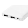 DELTACO Powerbank 5000 mAh, 2.1 A/10,5 W, 18.5 Wh, 2x USB-A, vit