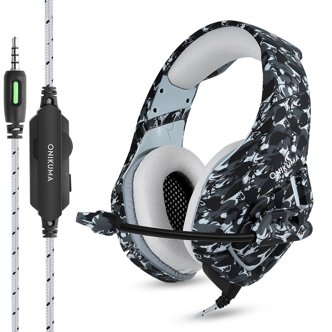 ONIKUMA K1B 3.5mm Stereo gaming headset med Mikrofon camo grå