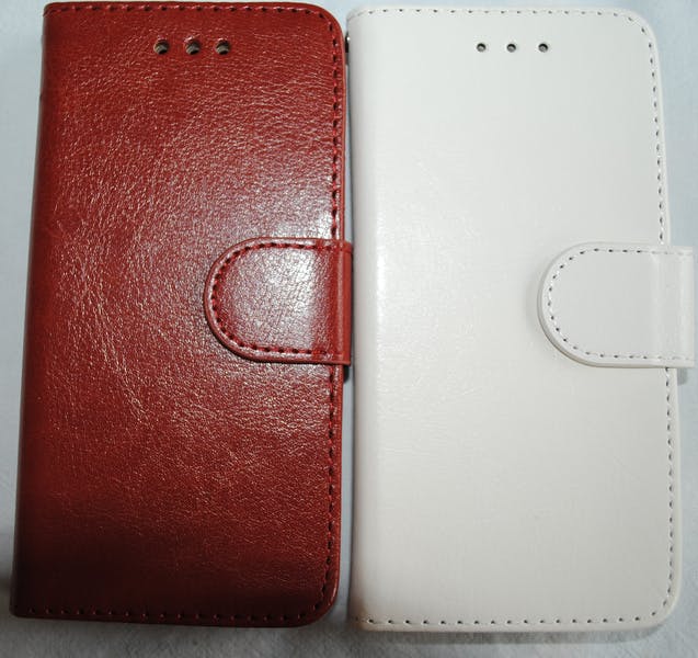 Plånkboksskal i läder av hög kvalitet till Samsung S6 Edge vit
