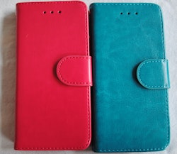 Plånkboksskal i läder av hög kvalitet till Samsung S6 Edge Cerise