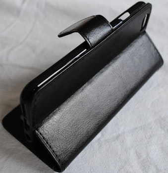 Plånkboksskal i läder av hög kvalitet till Samsung S6 Edge Lila