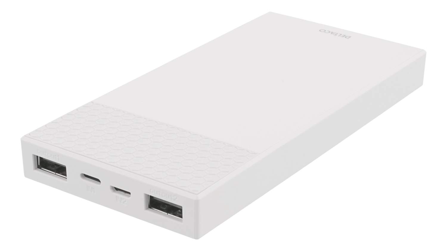 DELTACO 10 000 mAh Powerbank, 2x USB-A, 2.1A, LED-indikator