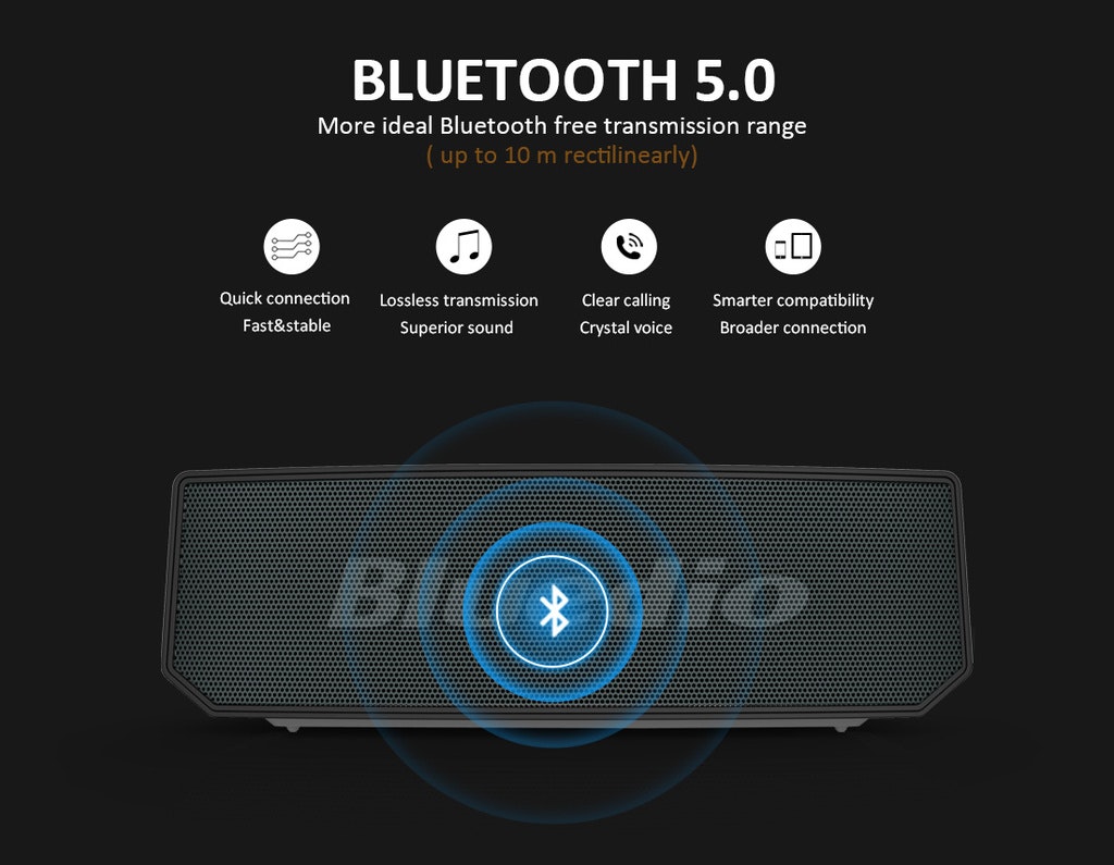 Bluedio BS-6 Bluetooth 5,0 högtalare med 3D Surround