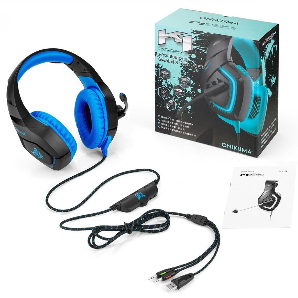 ONIKUMA K1B 3.5mm Stereo Gaming Headset med Mikrofon