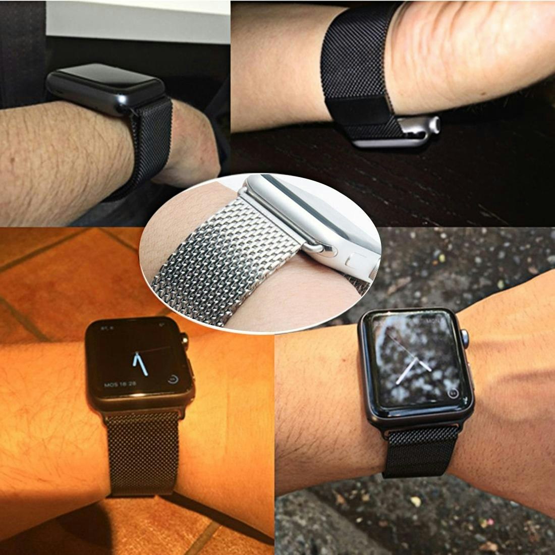 Milanese Loop Magnetic Rostfritt  apple watch armband 38/40mm Blå