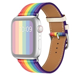 För Apple Watch 38/40mm Läderarmband Pride Silverspänne