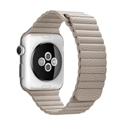 För Apple Watch 42mm Loop magnetlåsspänne PU läder armband Khaki