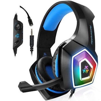 Hunterspider V1 3,5 mm RGB gaming headset blå