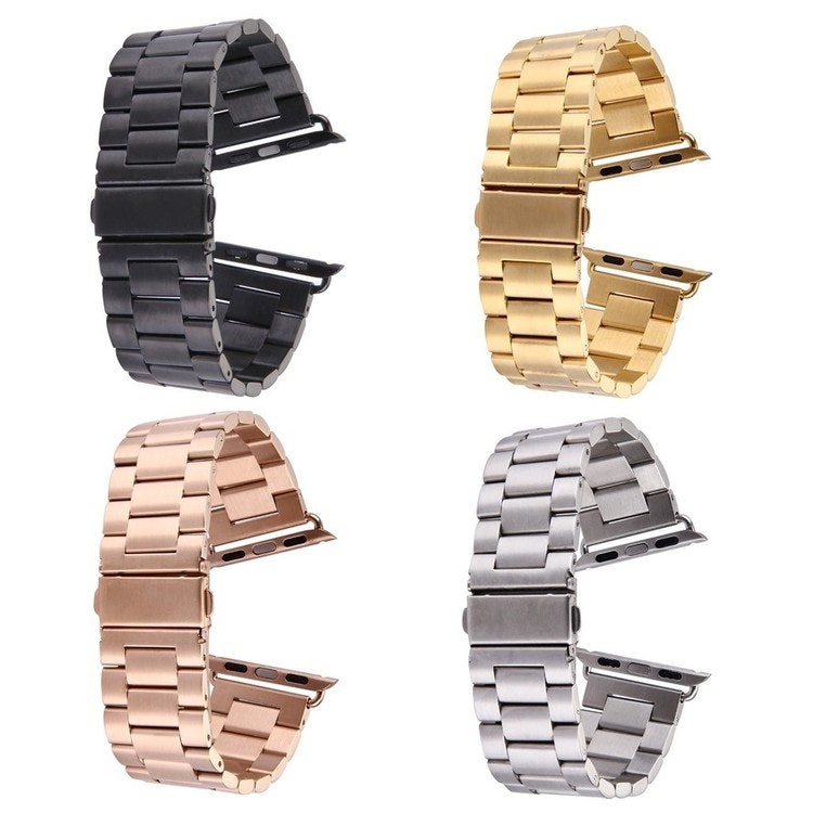 Butterfly Buckle 3 Beads Stainless Steel Apple Watch 42/44 mm Guld