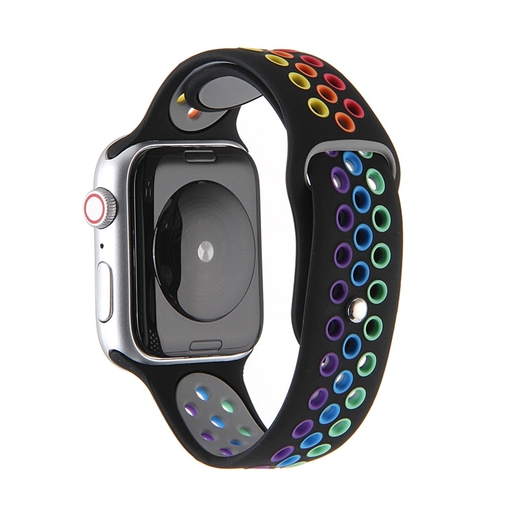För Apple Watch 44/42mm Rainbow Sport Klockarmband