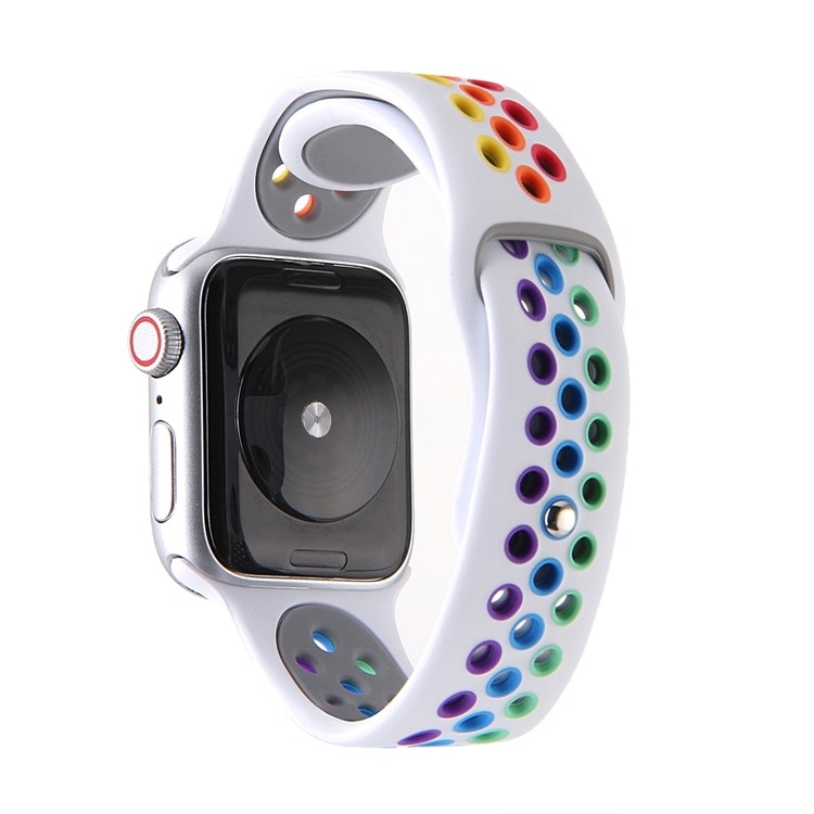 För Apple Watch 44/42mm Rainbow Sport Klockarmband