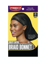 Red by Kiss silky satin Braid bonnet # black