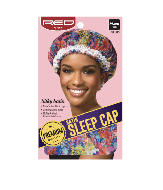Red by Kiss Satin Sleep Cap Floral HSLP03