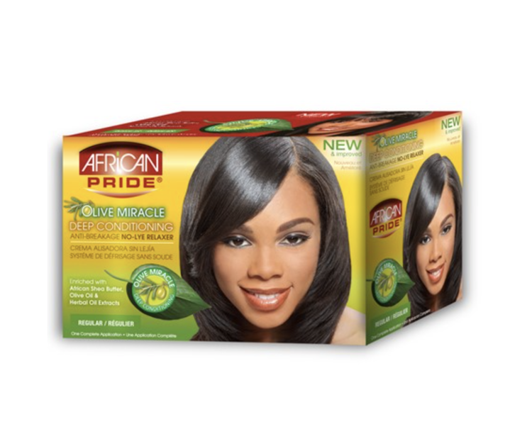 African Pride Olive Miracle Deep Conditioning No Lye Relaxer #regular