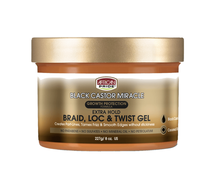 African Pride Black Castor Miracle Braid, Loc And Twist Gel