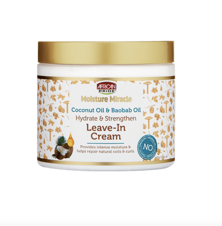 African Pride Moisture Miracle Coconut Oil And Boabab Oil Leave In Cream
