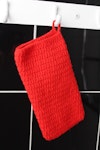 Crochet Wash Mitt / Crochet Bath Mitt / Stickad Duschvante/ Wash Glove/ Washcloth/ gant de toilette au crochet #röd