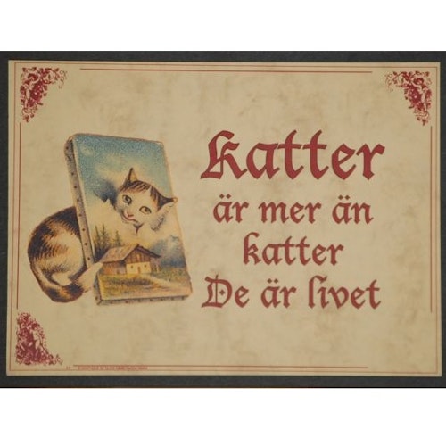 Tavla (kloka ord) "Katter är livet"